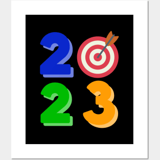 2023 Happy New Year Design Archery Motivational Design Posters and Art